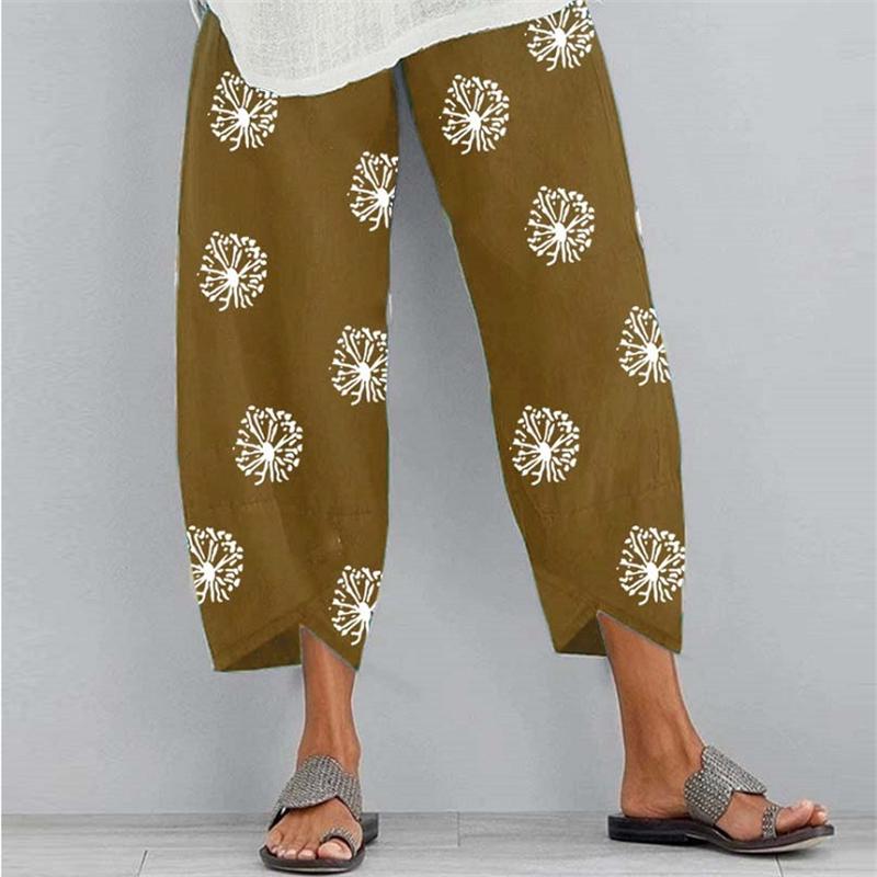 Cotton Linen Long Pants Ladies Trousers 