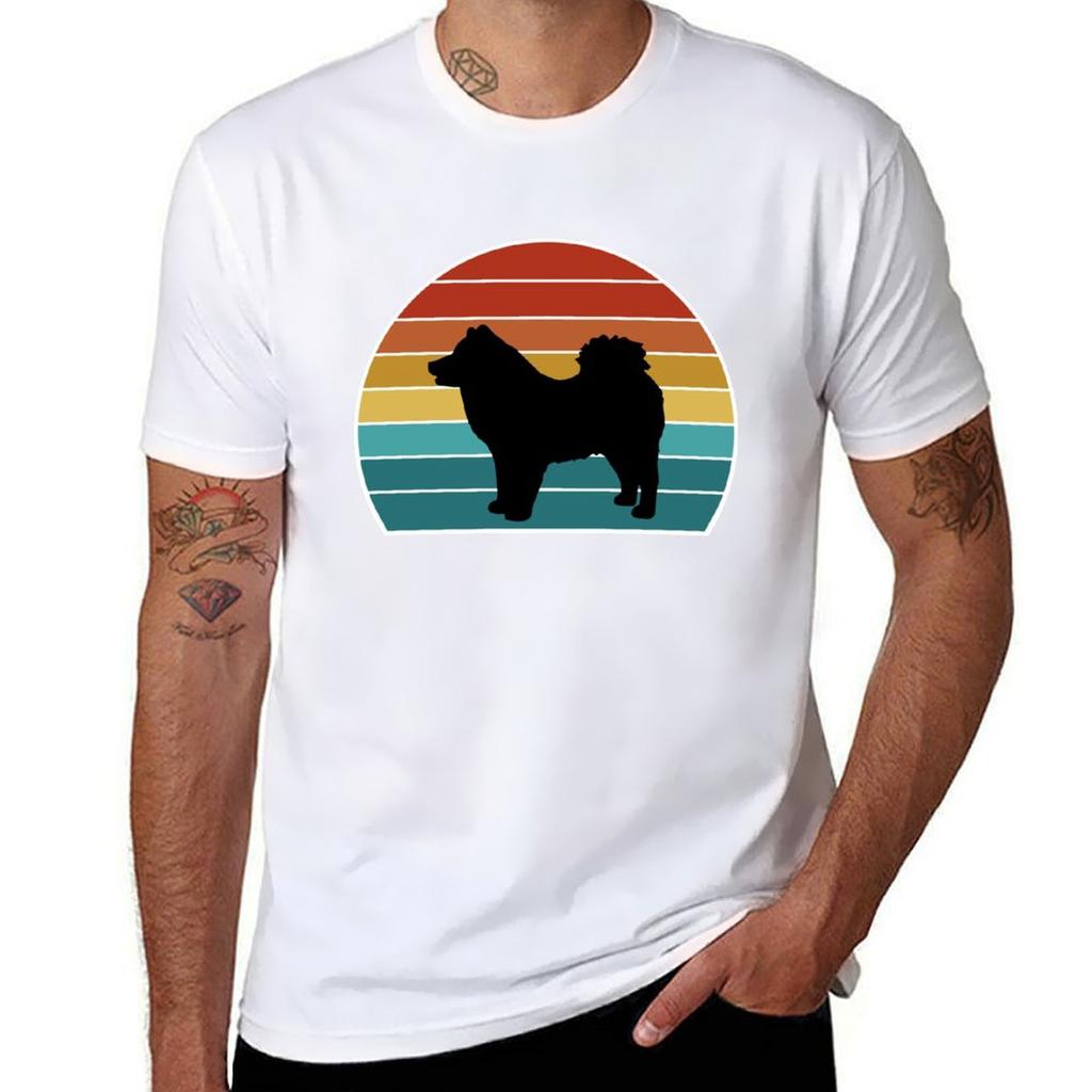 Eurasier Dog Silhouette Vintage Sunset For Dog Lovers Tshirt Festival Party Tee Top Tshirt
