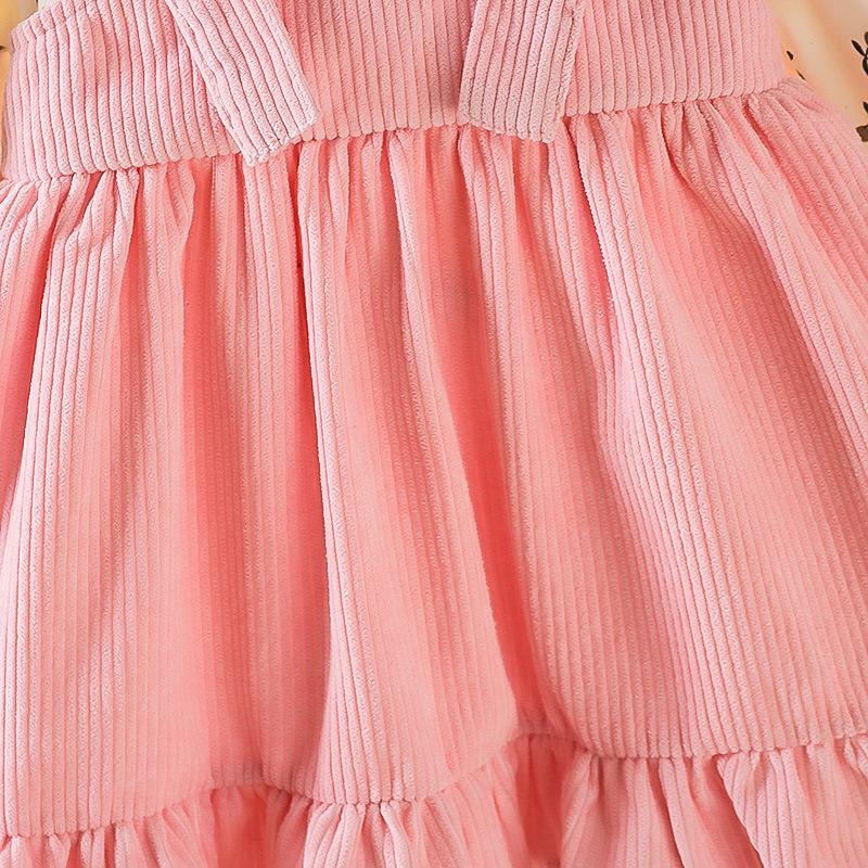 Vestido de primavera y otoño para niñas 2024 Otoño Nuevo vestido de princesa de dos piezas falso coreano para bebé femenino