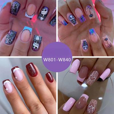 European And American Halloween Christmas Nail Art Cute Sweet Cool Wind Fake Nails Festive Atmosphere Wear Nail