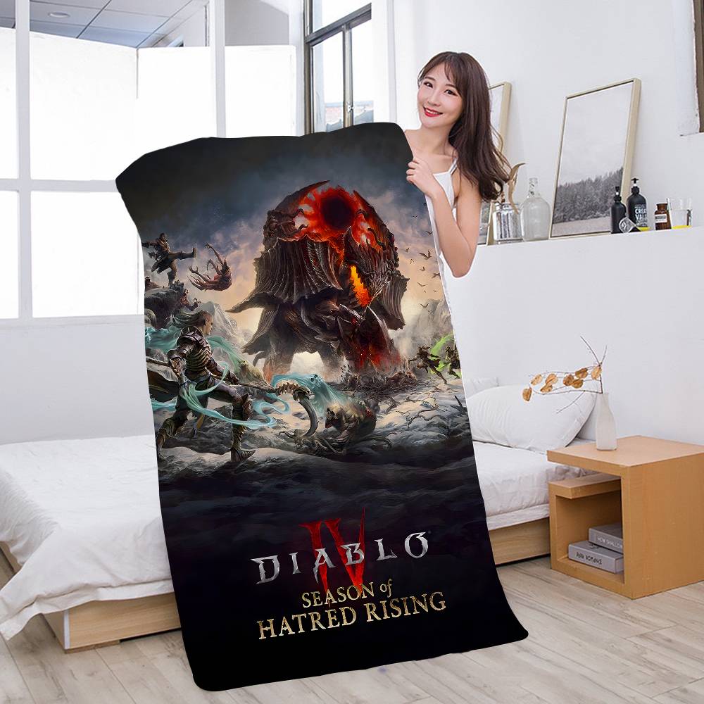 RPG Game D-Diablo 4 Bath Towel Microfiber Soft Water Absorbing Breathable For Girl Kids Decorative Cartoon Beach Towel