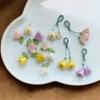 10pcs Pearl Bell Orchids Pendant Stereoscopic Leaf Flower Charm for DIY Necklace Bracelet Earrings Jewelry Accessories