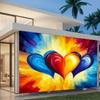 2D Plane, Colorful Heart-shaped Background Fabric, Indoor and Outdoor Parties, Party Decoration, Polyester Fiber