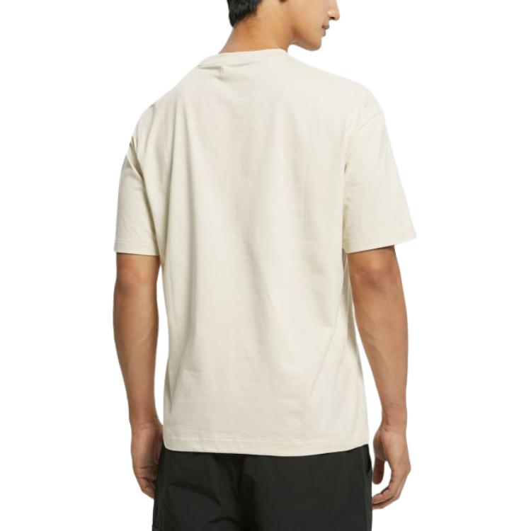 Calvin Klein Casual Round Neck Letter Embroidered Short Sleeve T-Shirt Unisex Tops Eggshell 40HM229-102