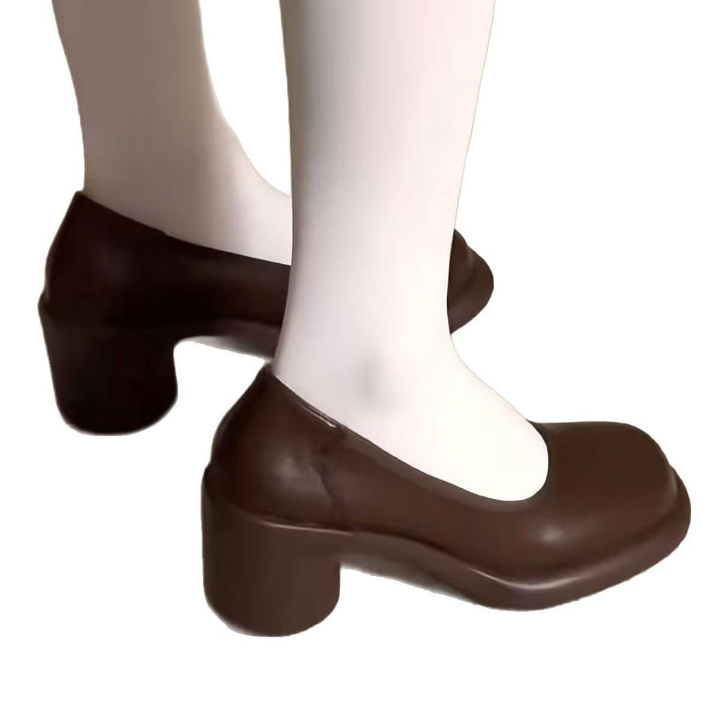 Retro high heels women's versatile outer wear is not tired of feet and feet, new spring and autumn Mary Jane single shoes