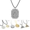 Viking Inspired Pendant Necklace With Electroplated Finish And Leather Cord For Men Women