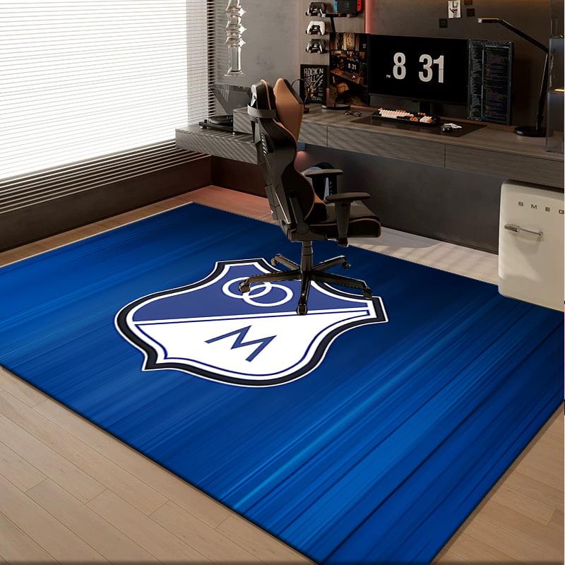 1PC rug Blue And White Shield Millonarios Carpet, Chair Rug,Area Rug for Office Bedroom living rooms bedroom, Doormat decor Christmas fan gifts