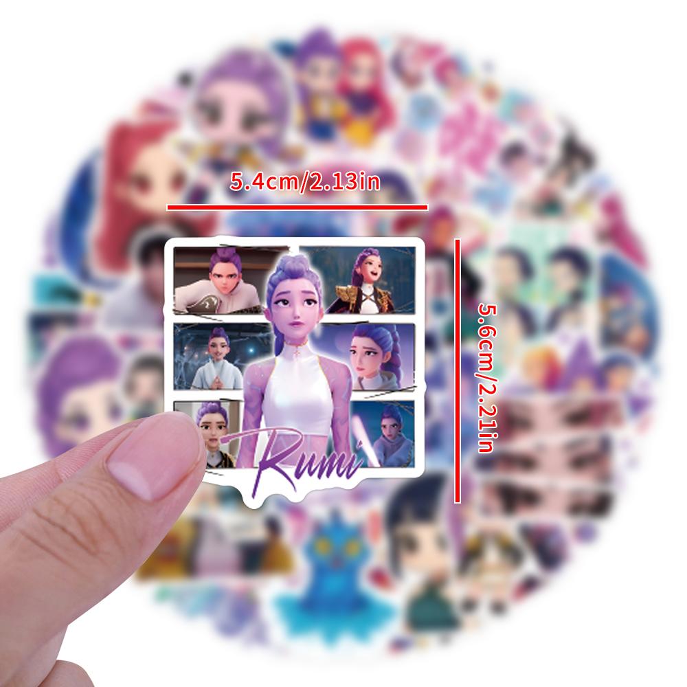56Pcs New Anime KPop Demon Hunters Stickers DIY Stickers Scrapbooking Phone Luggage Skateboard Waterproof Decal
