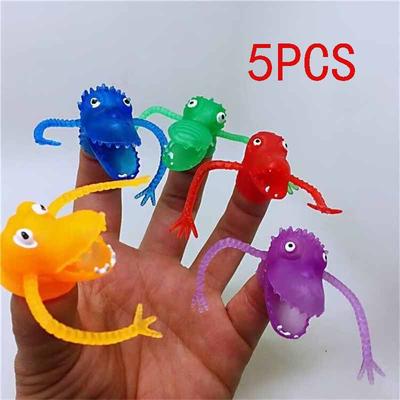 Plastic Colroful Cute Cartoon Dinosaur Finger Puppets Storytelling Prop Funny Children Puzzle Toy