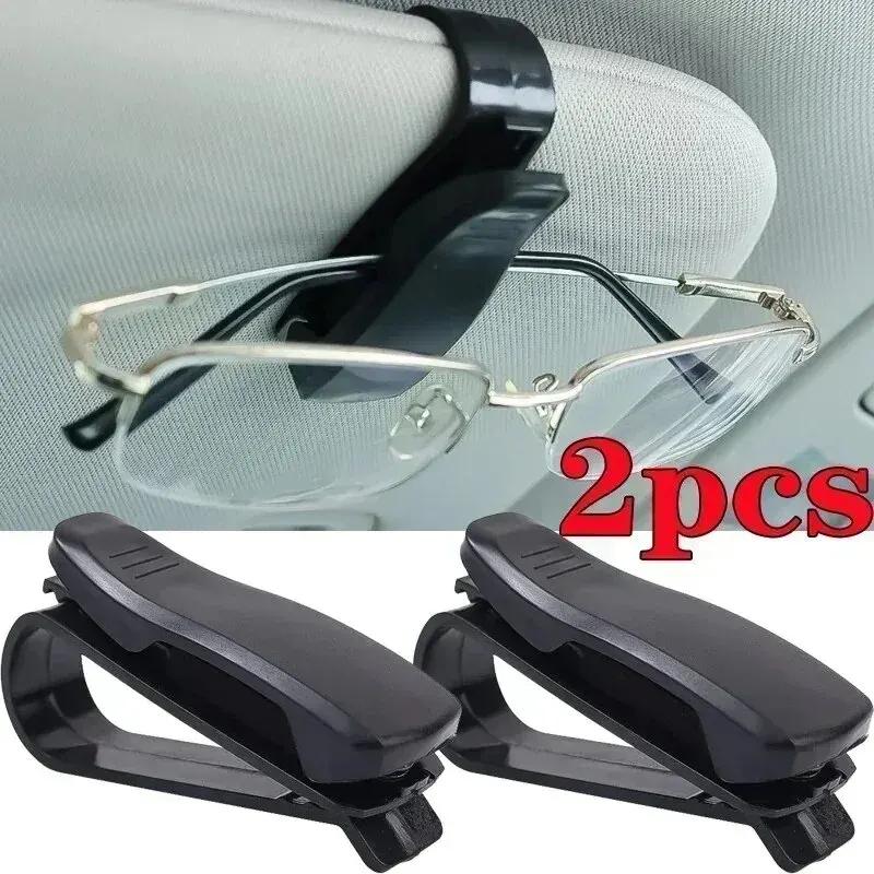 2 Stück Universal Auto Sonnenblende Brillenbox Sonnenbrillenclip Karten-Ticket-Halter Befestigung Stifthalter Brillenclips Zubehör