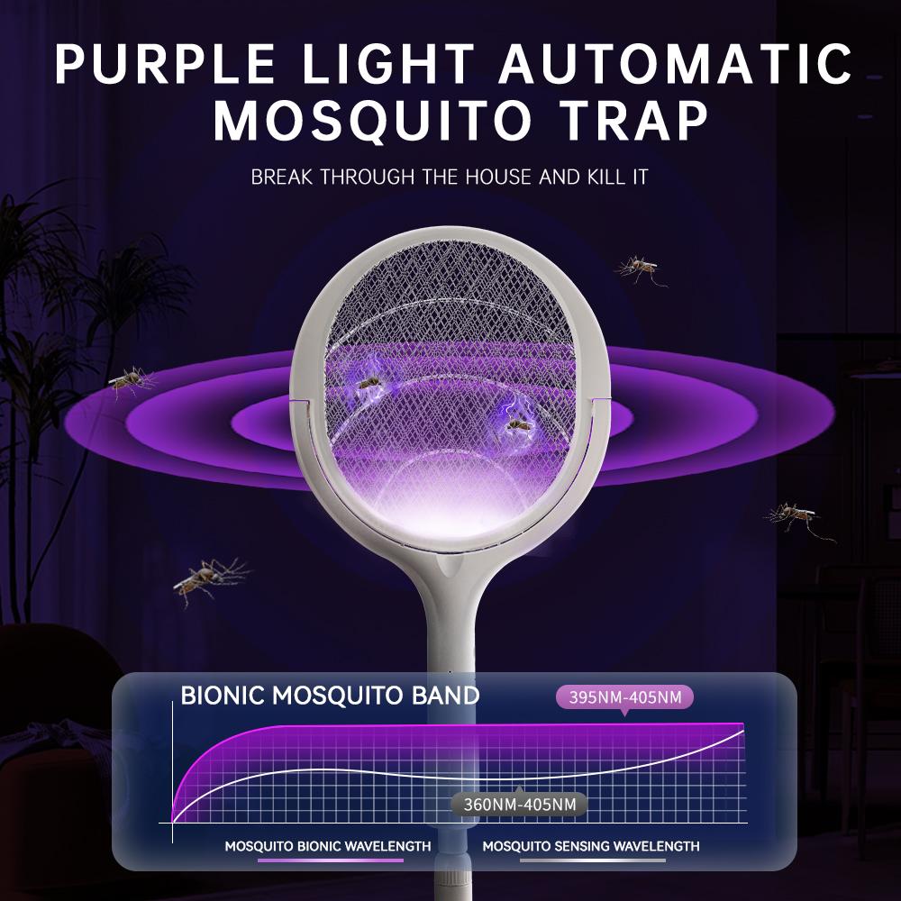 5In1 3500V Mosquito Killer Lamp USB Rechargeable Multi Angle Adjustment Electric Bug Zapper Home Intelligent Mosquito Swatter