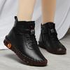Womens Warm Lined Winter Flat Boots With Stitched Detail Soft Sole Comfort Casual Shoes