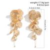 Orecchini Pendenti con Fiori a Petali Grandi Color Oro Esagerato per Donne Classici in Metallo Lunghi Pendenti Piercing Accessori Y2K Nuovo