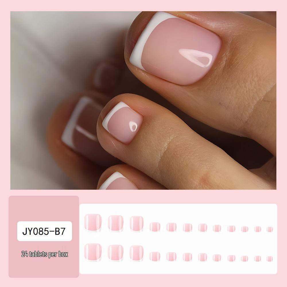 

Трендовые наклейки для ногтей на ногах с французским белым краем - Легко наносящиеся готовые элементы для ногтей