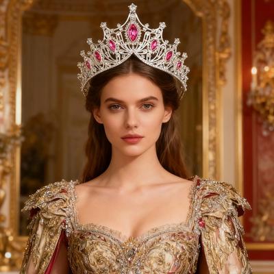 1 Piece European American Style Baroque Alloy Crown Headwear Fashionable Simple Luxurious Grand Party Accessory