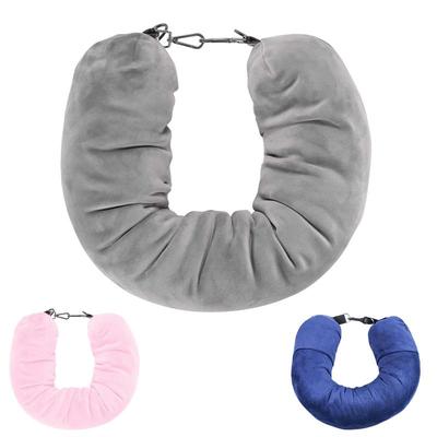 Stuffable Neck Pillow Velvet Soft Neck Pillowcase Travel Stuffable Comfortable No Filler Portable Luggage Pillowcase Storage Bag