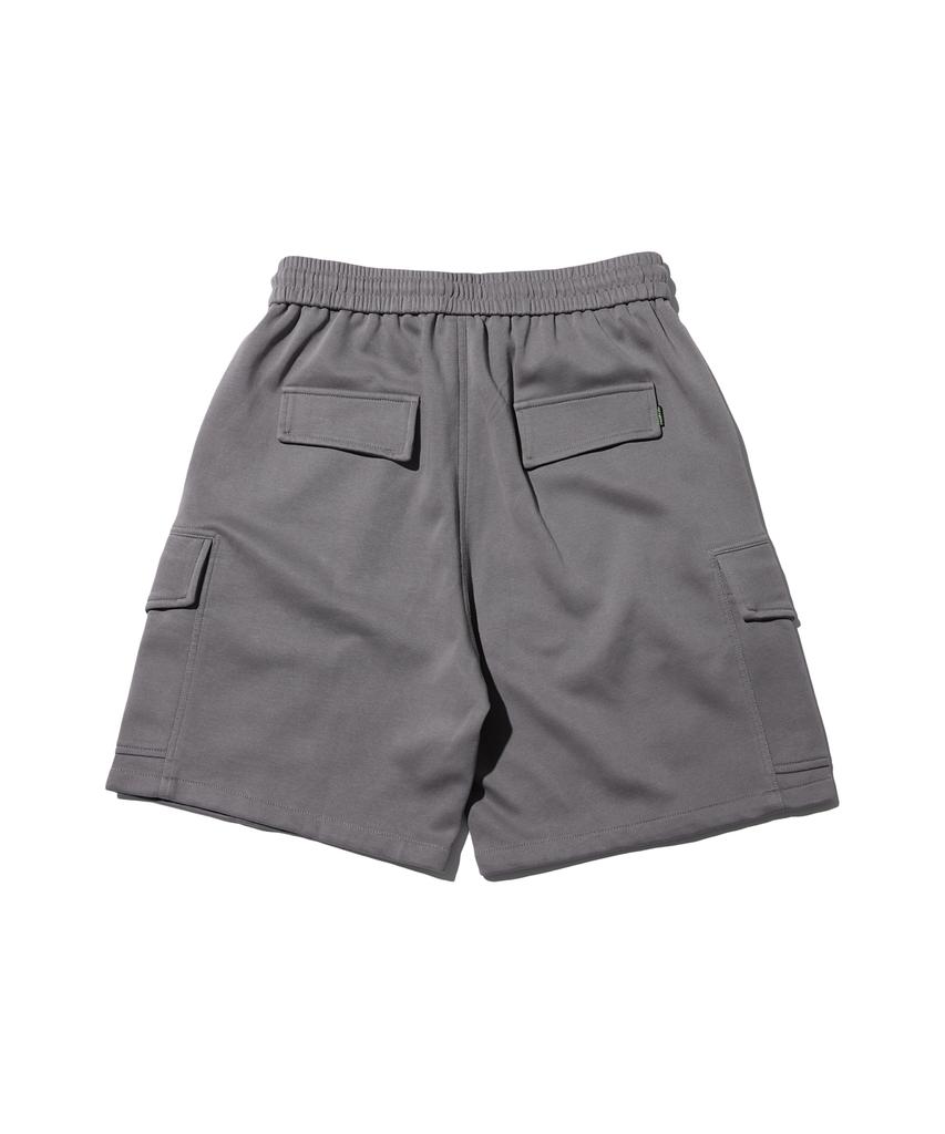 CREAM SODA LAB Pigment Cargo Bermuda Elastic Pants Grey