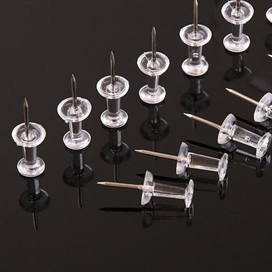 100/200/500Pcs Clear Push Pins Transparent Plastic Head Thumb Tacks Steel Pointed Nails