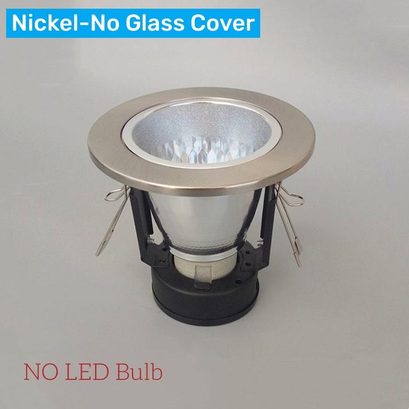 

Круглый никелевый/белый встраиваемый потолочный кронштейн-патрон для даунлайта E27, держатель для заменяемой светодиодной лампы-спота Dia100mm