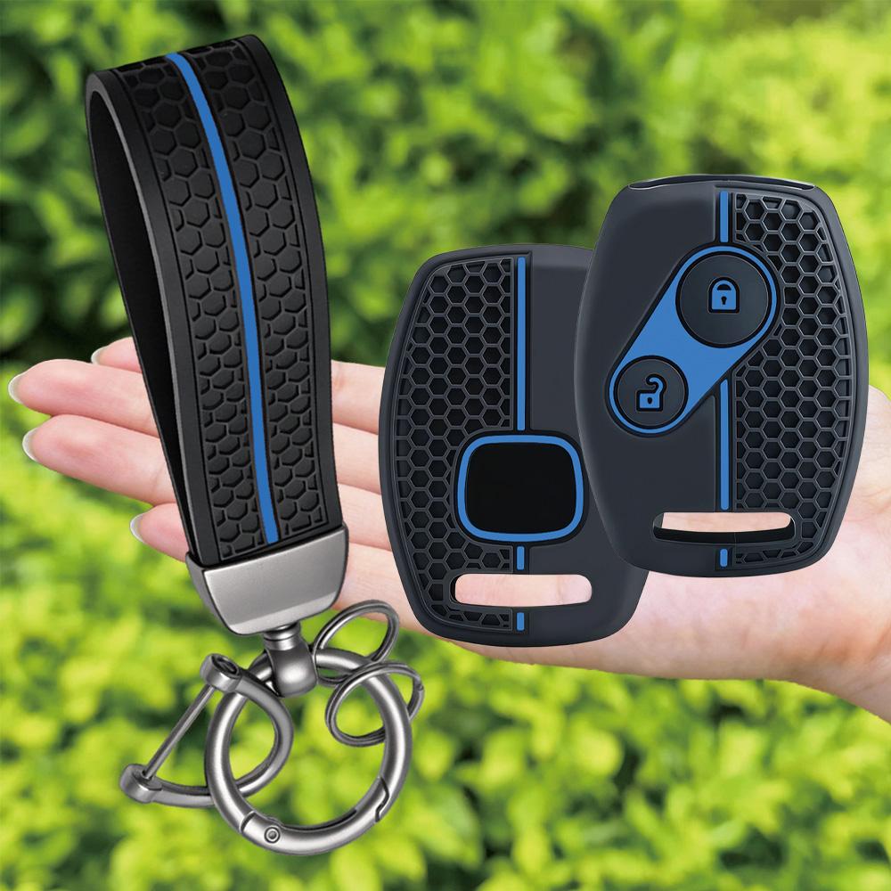 Keychain Silicone Remote Key Cover Case For Honda Civic Fit CRV SRV FRV Chord 7 Jazz Gr8 150 R Insight Car Accessories 2 Buttons