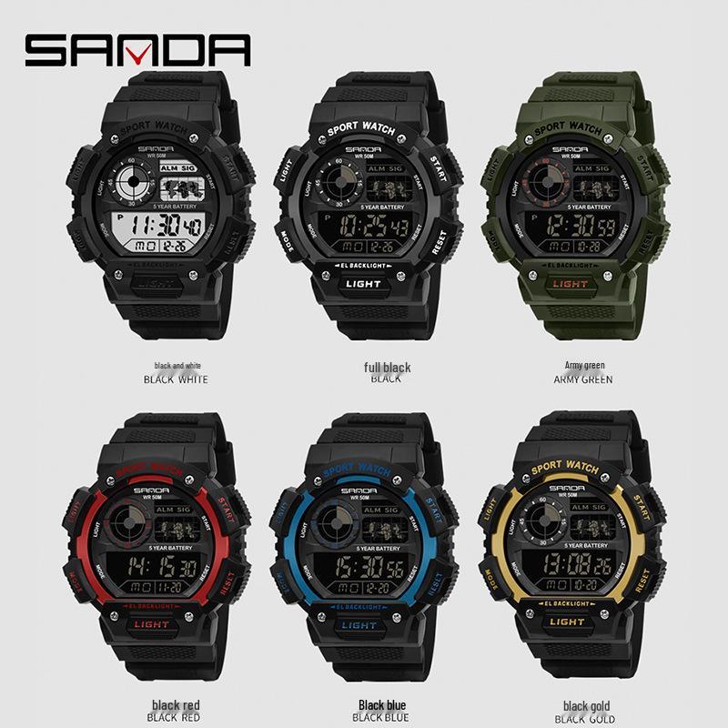 Sanda Men's & Women's Multifunction Waterproof Shockproof Watch with Alarm