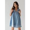 QICED Fashion Summer Spring Solid Color Print Sleeveless V-Neck Casual Dresses