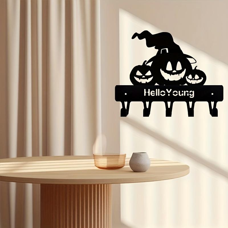 Halloween Pumpkin Hooks Metal Wall Mounted Storage Rack