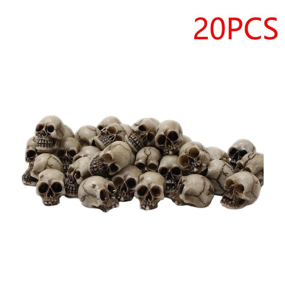 

Mini Skull Figure Collectable Halloween Miniature Skulls Heads Creative Festival Theme Landscape Garden Potted Plant Decor