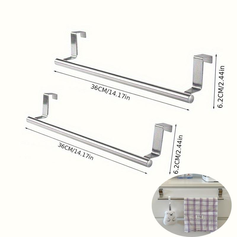 Towel Rack Over Door Cabinet Shelf Rack Stainless Steel Bar Bathroom Kitchen Hanging Holder Home Storage Kitchen Tools