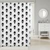 Skull Pattern Shower Curtain Black White Gothic Design Halloween Decor Punk Rock Theme Bathroom Art Bold Graphic Bath Linen