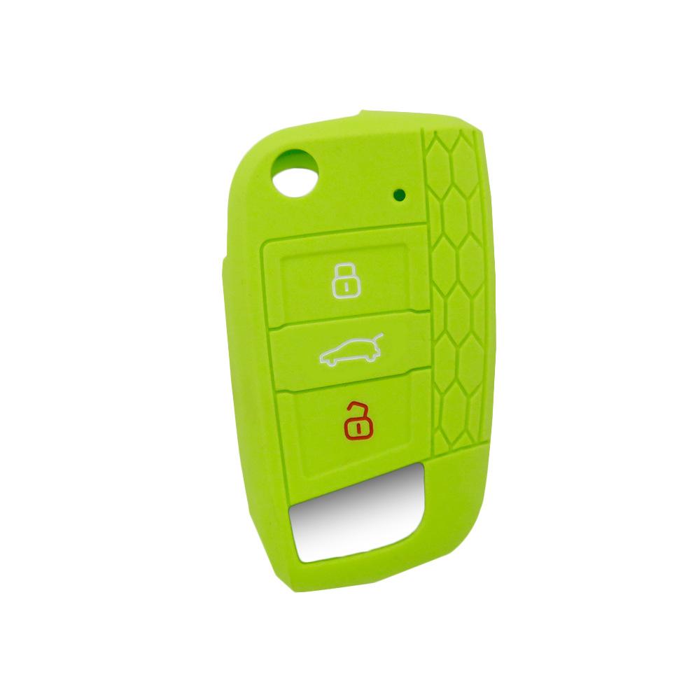 For Volkswagen GTI Folding 3-button Silicone Key Bag and New Passat Honeycomb Soft Rubber Car Remote Control Protective Cover