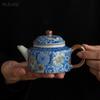 150ml Jingdezhen Blau-Weiß Porzellan Dezhong Teekanne Hochwertig Ru-Ofen Haushalts Teefilter Keramikfilter Schönheitskanne