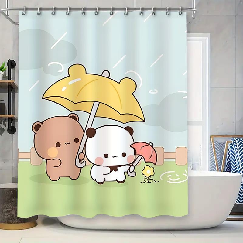 Cute Cartoon Bears Waterproof Shower Curtain for Kids Bathroom Decor  Modern Art Design  Bathroom Curtain Quick Durable Fabric