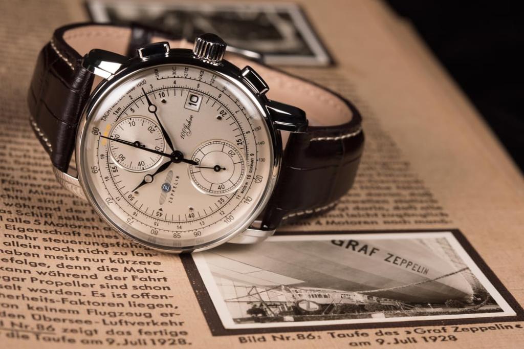ZEPPELIN Watch Special Edition 100 Years 100th Anniversary Silver Dial Stainless Steel Quartz 41.5MM Germany Watch 8670-1 Men's Brown [Item]