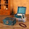 Vintage Wooden Jewelry and Storage Box with Lock