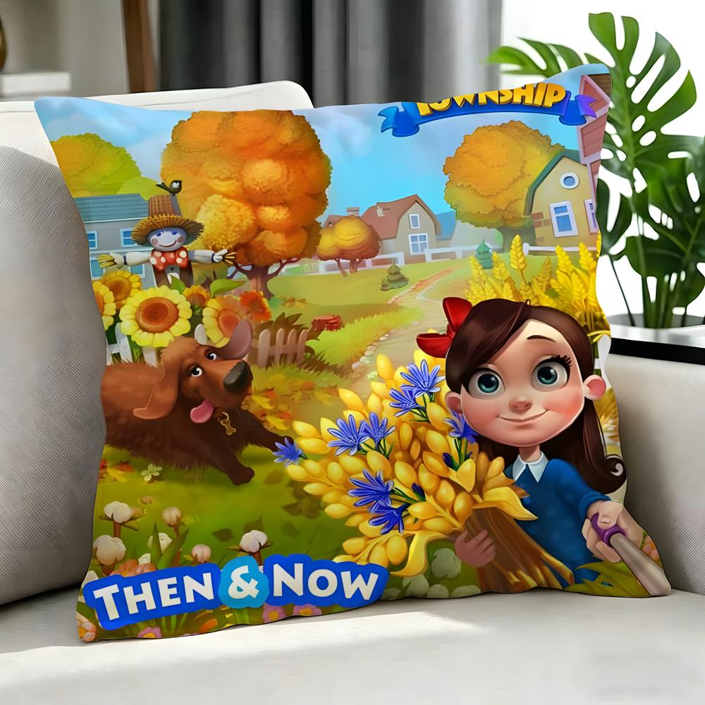game Township Cushion Cover Cushion Cover Set Pcs x x x Pillowcase Decorative Sofa Home Decor
