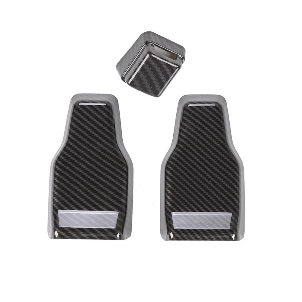 3x Rear Window Hinge Cover Trim For Jeep Wrangler JL 2018-2021 Carbon Fiber Look
