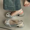 Bow thick heel bag head sandals women's summer new with skirt high-end fashion sandals tide