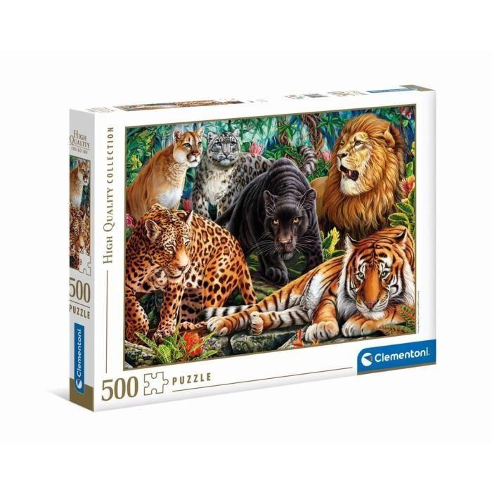 Puzzle 500 pièces - clementoni - chats sauvages - animaux - adulte - coloris unique