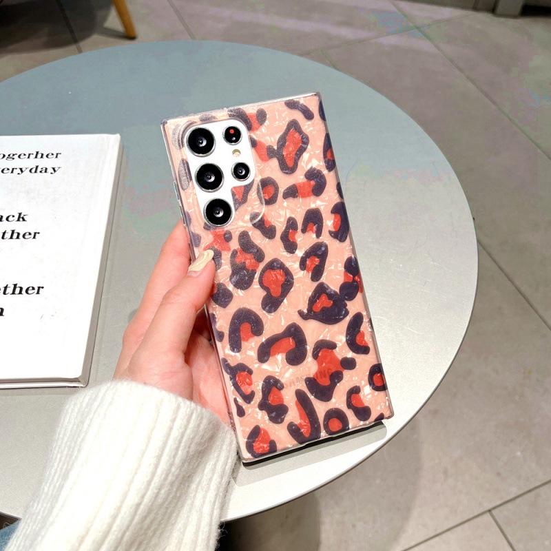 Samsung S25 Shell Print Leopard Print Mobile Phone Case S24Ultra Shiny A15 Popular Note20 Suitable for S23/A53