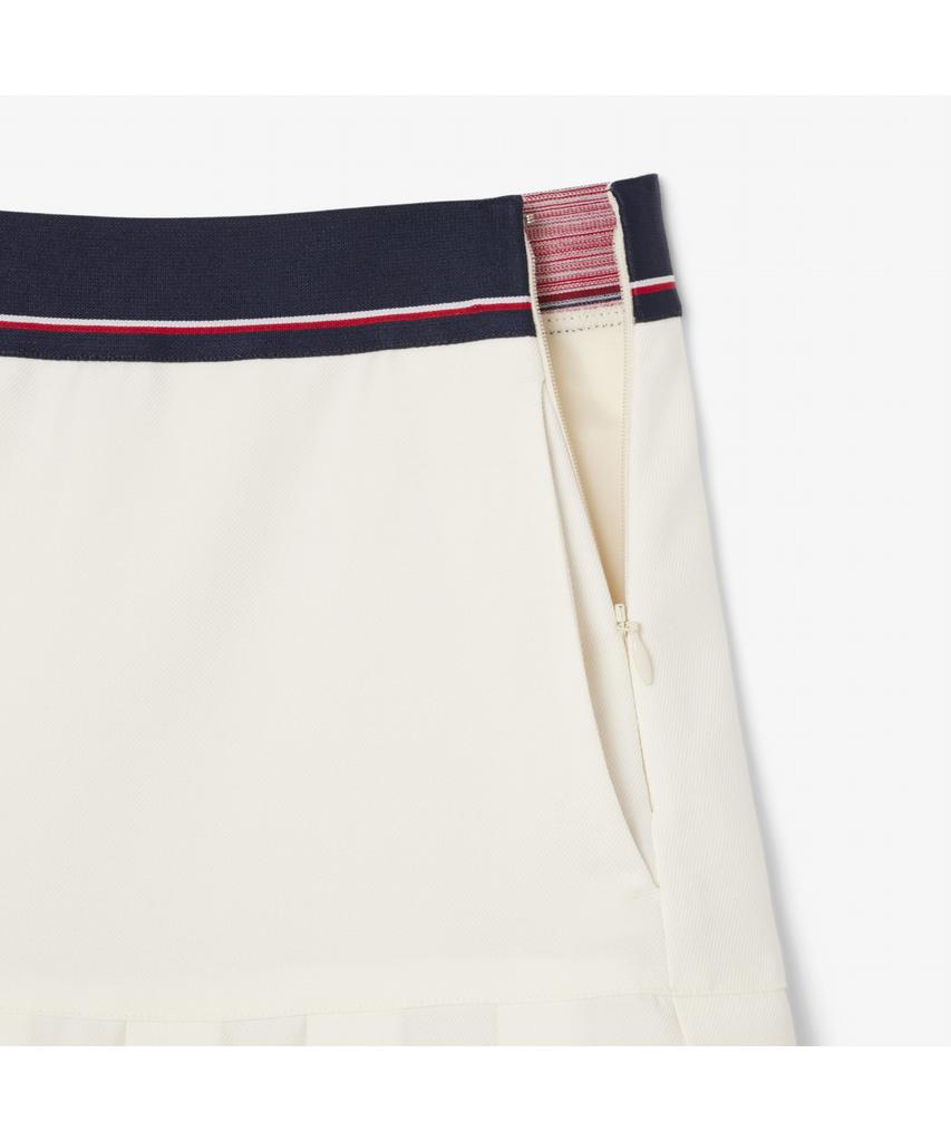 Lacoste Women'S Logo Banded Pleated Mini Skirt Jf5323-55N Xfj