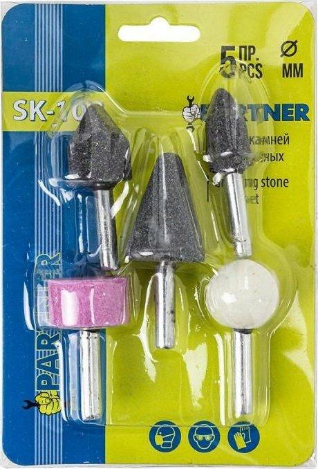 Partner 5-piece grinding stone set, 6 mm grip