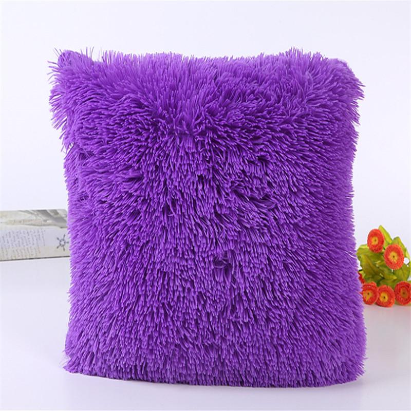 

Мягкий пушистый чехол для подушки, меховой плюшевый чехол для дивана, декоративная наволочка для гостиной, спальни, дивана, 43x43 см, мохнатый пушистый чехол 43X43CM фиолетовый