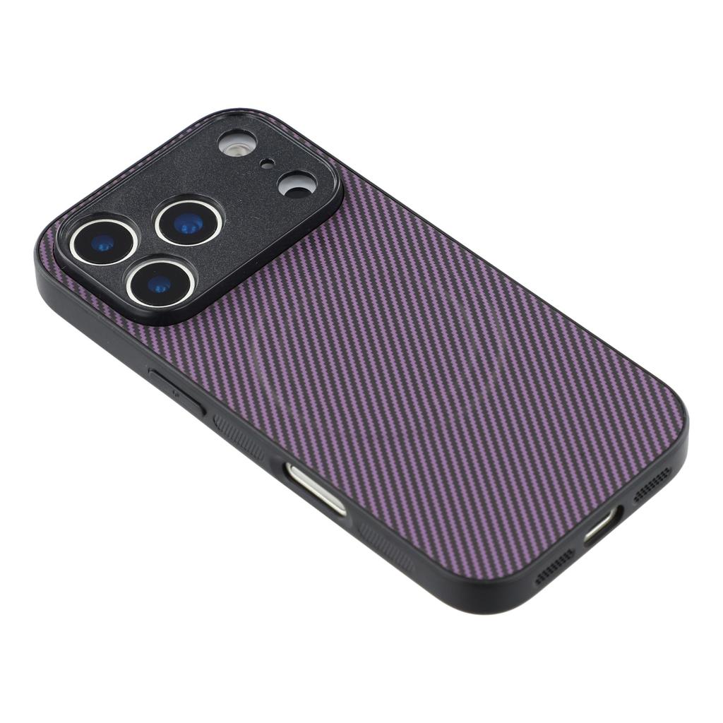 For iPhone 17 Pro Magnetic Case Carbon Fiber Texture TPU PC Phone Back Cover