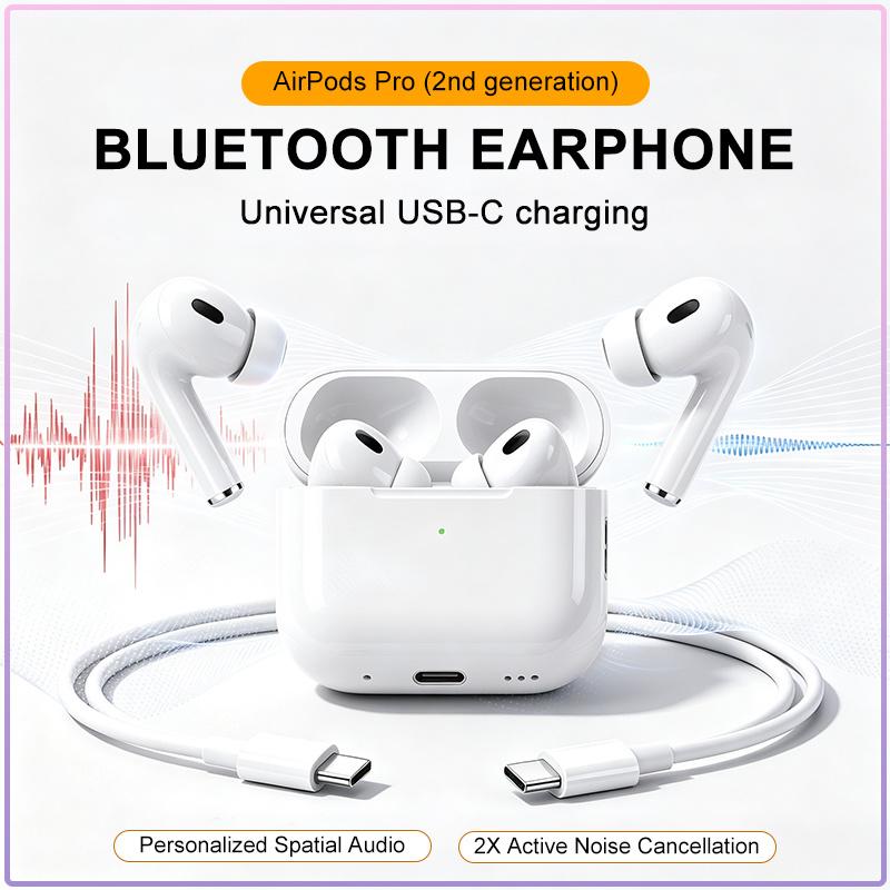 AirPods Pro 2nd Generation Wireless Earbuds 30 Hours Listening Time Touch Control Precision Speaker Holes In Ear Apple Bluetooth Headphones
