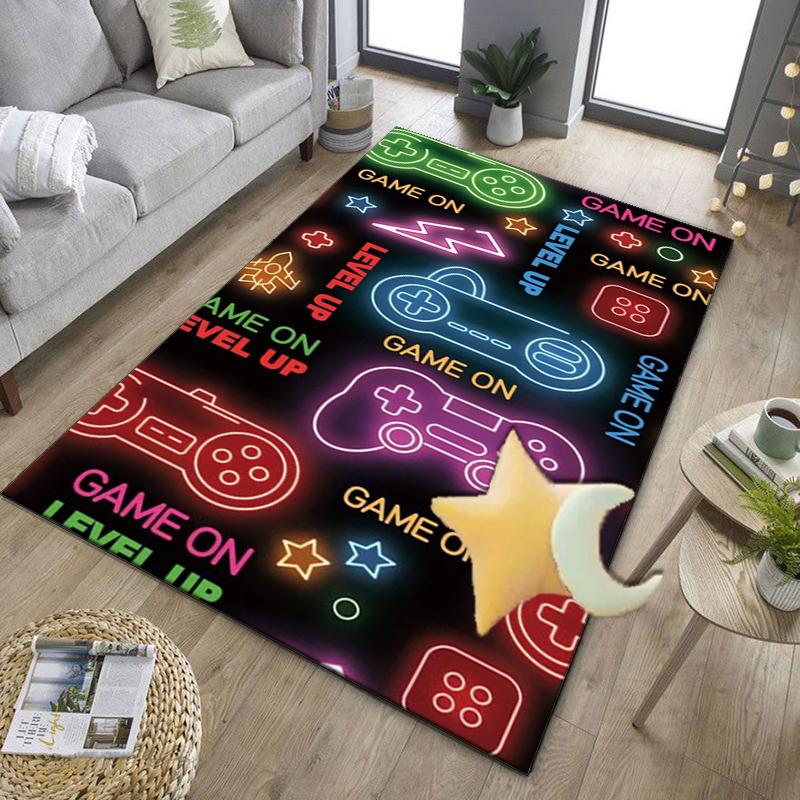 Neon Game Over Kunst Büro Teppich Stuhlunterlage, Spielteppich, Geeignet für Eingangsbereich, Schlafzimmer, Wohnzimmer, Schreibtisch, Weihnachtsgeschenk