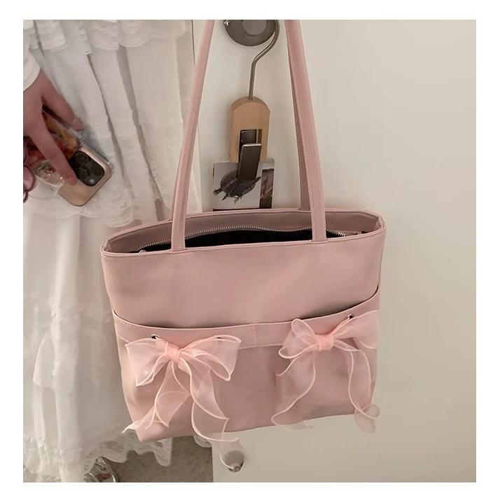 Bow Large Capacity Shoulder Bag Women's New Fashion Tote Bag Underarm Bag