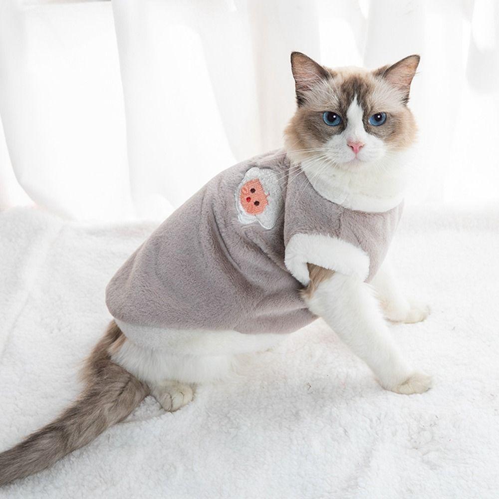 

Warm Coat Pet Warm Vest Thicken Cat Costumes New Dog Winter Clothes Chihuahua French Bulldog M сірий