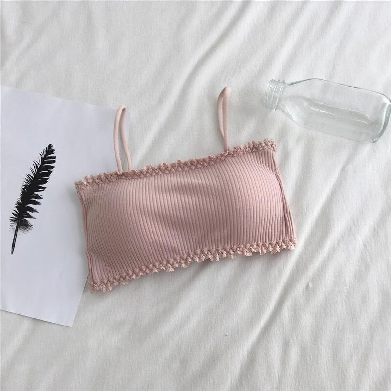 Pure Cotton Strapless Tube Top with Chest Pad – Beautiful Back Design, No Underwire, Row Buckle Closure – Ideal for Students