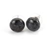 Tiktok Natural Semi-Precious Stone Crystal Tiger Stone Amethyst Bread Beads Stud Earrings Ball Earrings E45